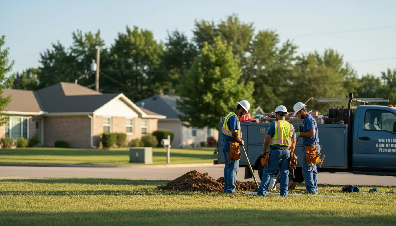 Residential water line and bathroom plumbing service in Fresno, TX